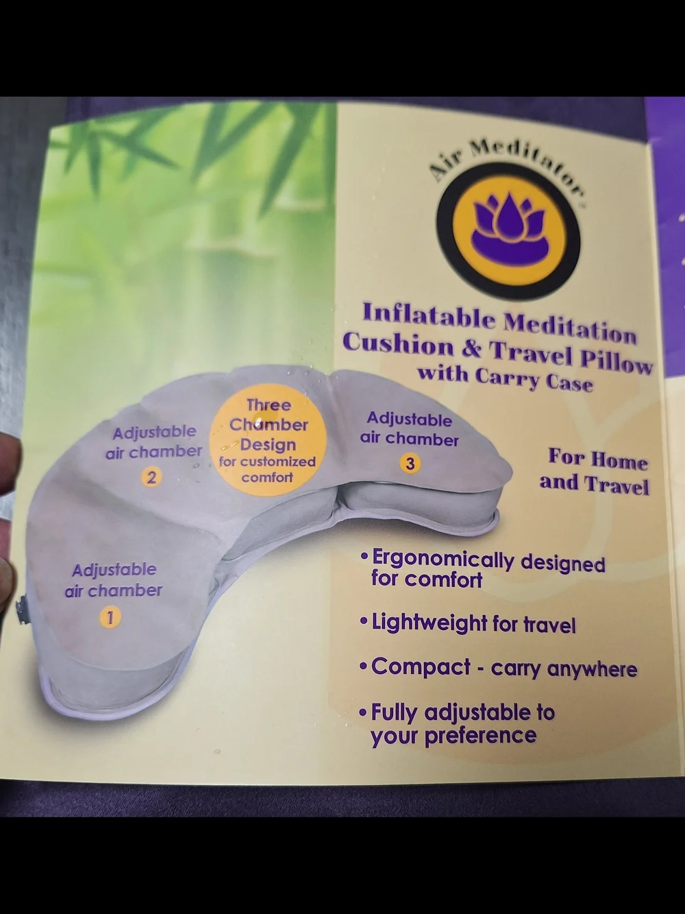 Air Meditator Inflatable Meditation Cushion & Travel Pillow - Purple - Picture 3 of 8